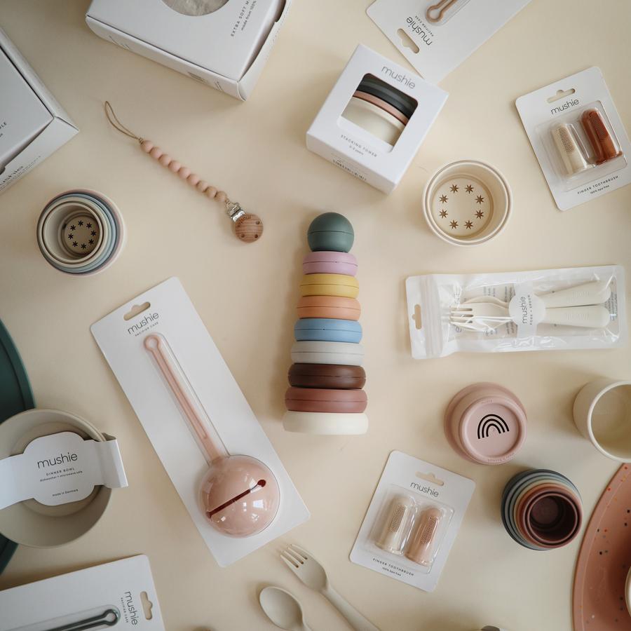 Mushie Stacking Rings Toy - Happyness