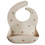 Load image into Gallery viewer, Mushie Silicone Baby Bib - Happyness
