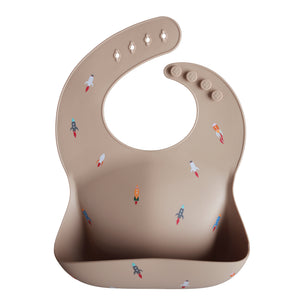 Mushie Silicone Baby Bib - Happyness