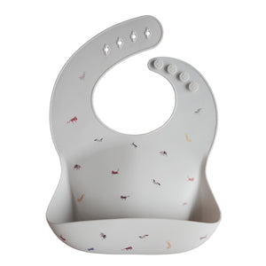 Mushie Silicone Baby Bib - Happyness