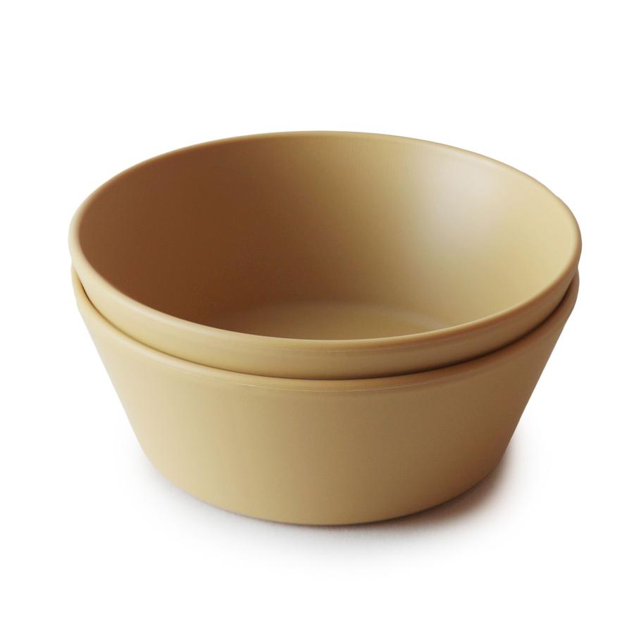 Mushie - Round Dinnerware Bowl Set of 2 (Mustard)