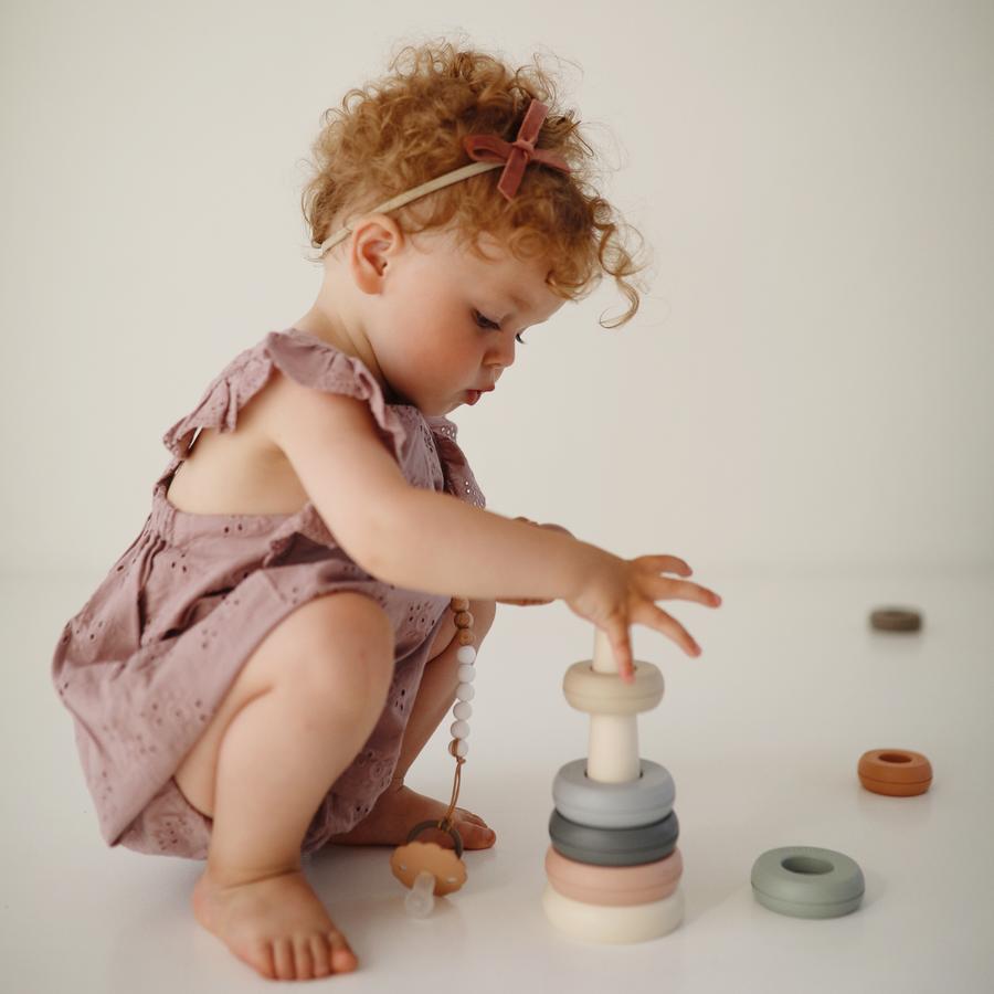 Mushie Stacking Rings Toy - Happyness